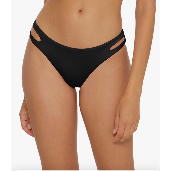 BECCA Other - Becca by Rebecca Virtue Womens Black Cutout Hipster Bikini Bottom Large